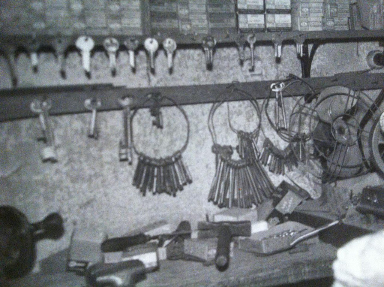 Selection of key blanks ready for cutting